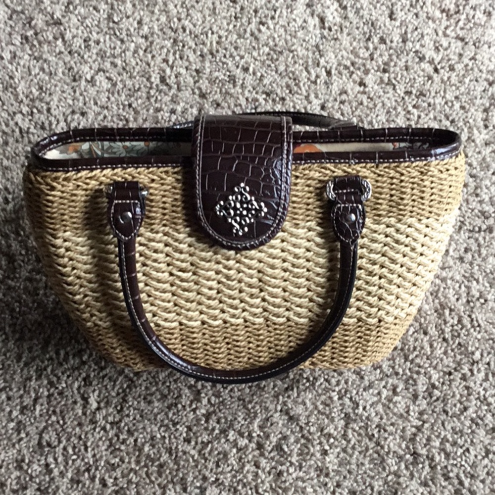 Elegant Brown Woven Handbag